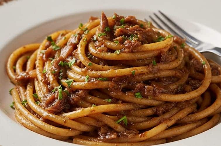 Bigoli Salsa ein traditionelles Gericht aus Venedig