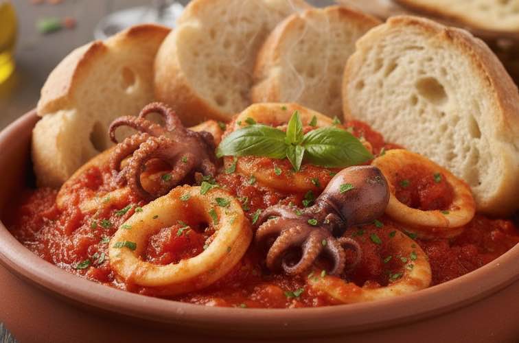 Calamari alla Marinara ein Gericht aus der Küstenküche