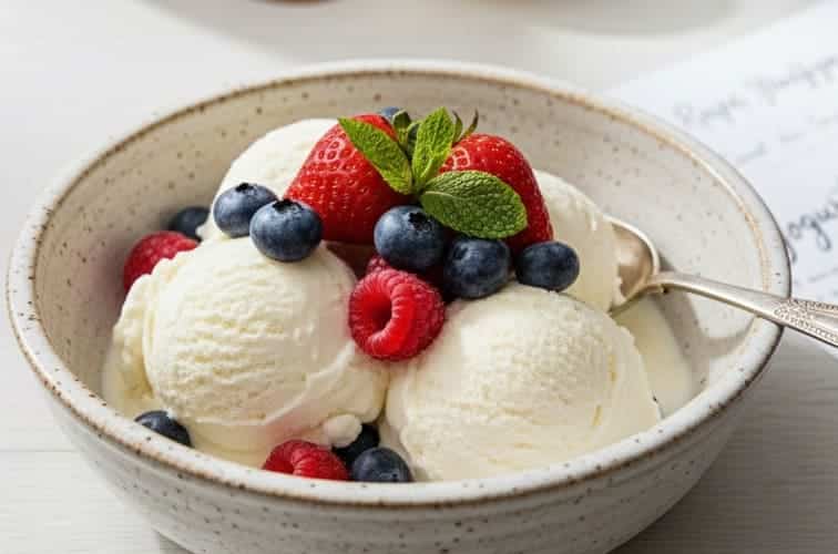 Eismaschine Joghurt Eis Rezept selbstgemachtes Eis