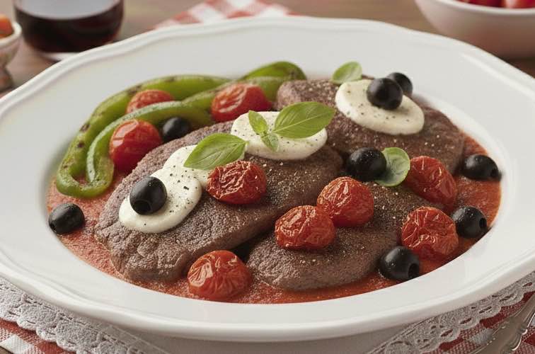 Fettina alla Pizzaiola Fleisch in einer aromatischen Sauce