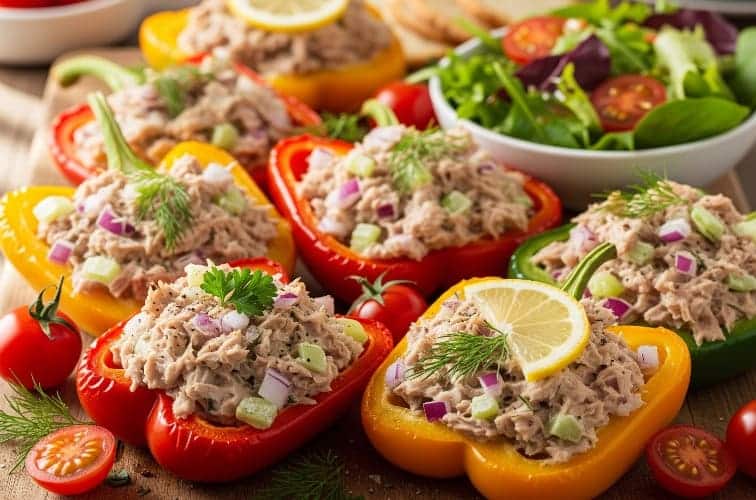 Gefüllte Paprika mit Thunfisch Original Rezept