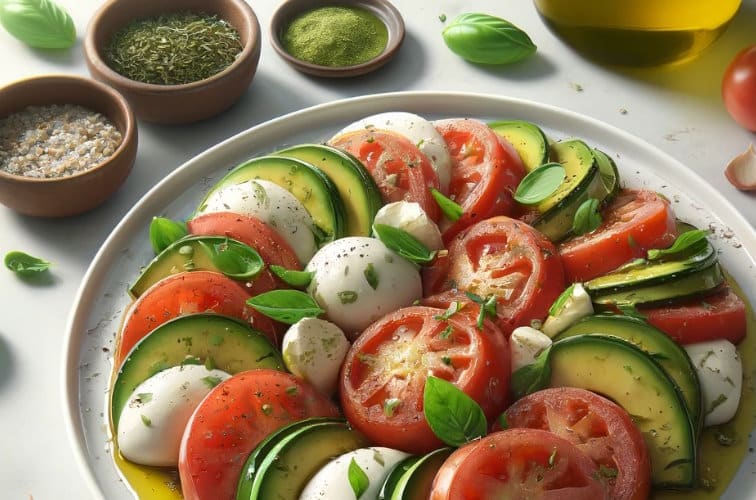 Insalata Italia mit Avocado statt Zucchini und Kräutersalz