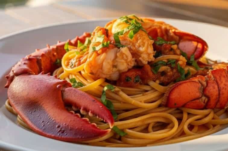 Linguine all’Astice italienisches Gericht mit Hummer