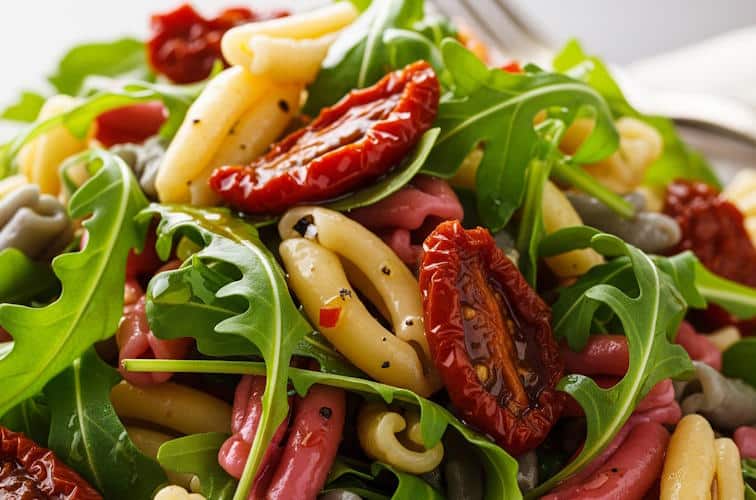 Mediterraner Nudelsalat mit getrockneten Tomaten