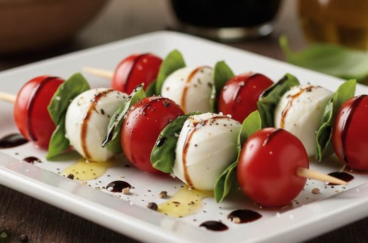 Mozzarella Snacks Caprese Spieße