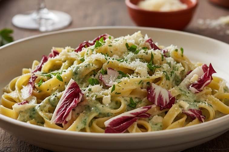Pasta Gorgonzola Radicchio ein leckeres Gericht aus Norditalien