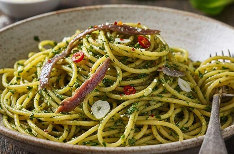 Pasta alle Puntarelle römisches Gericht