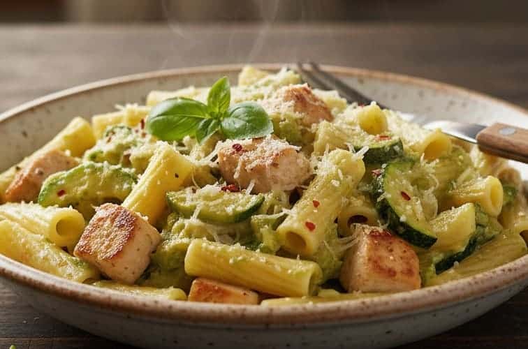 Pasta mit Hähnchen ein beliebtes italienisches Gericht