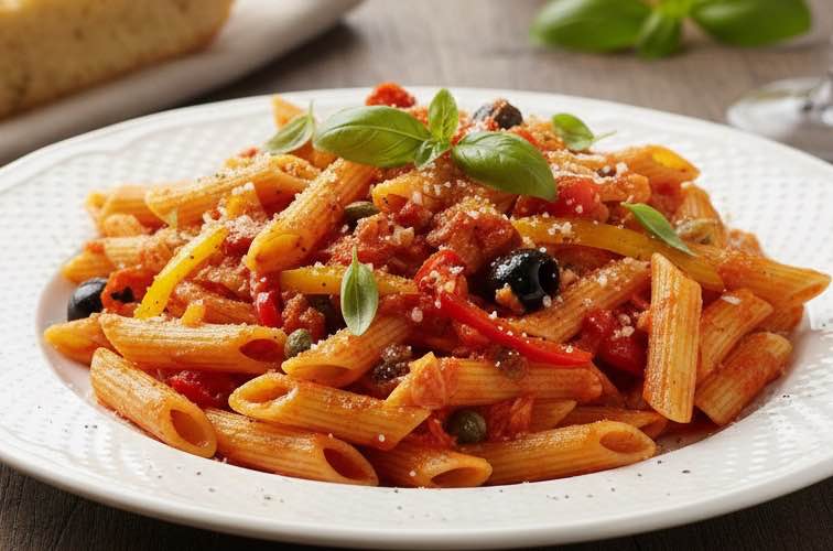 Penne alla Picchio Pacchio ein Gericht aus Süditalien