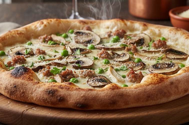 Pizza Boscaiola ist ein Klassiker der Pizzakunst