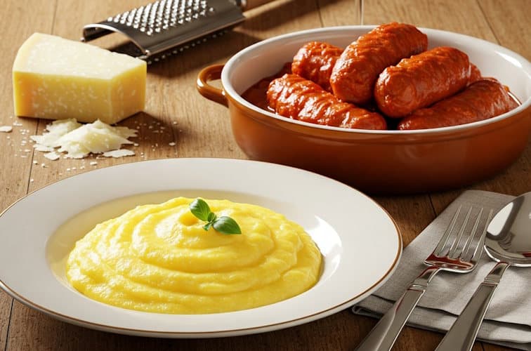 Polenta mit Salsiccia in Tomatensauce