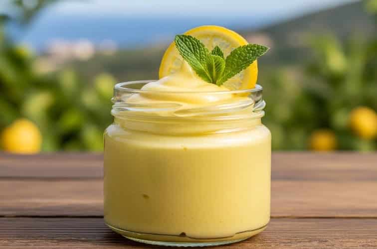 Sizilianische Zitronencreme eine beliebte Süßspeise