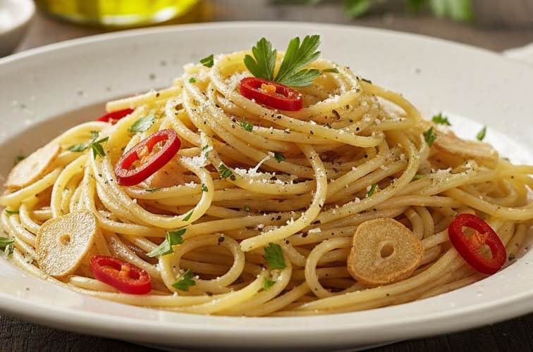 Spaghetti Aglio e Olio alla Salernitana ein aromatisches Gericht
