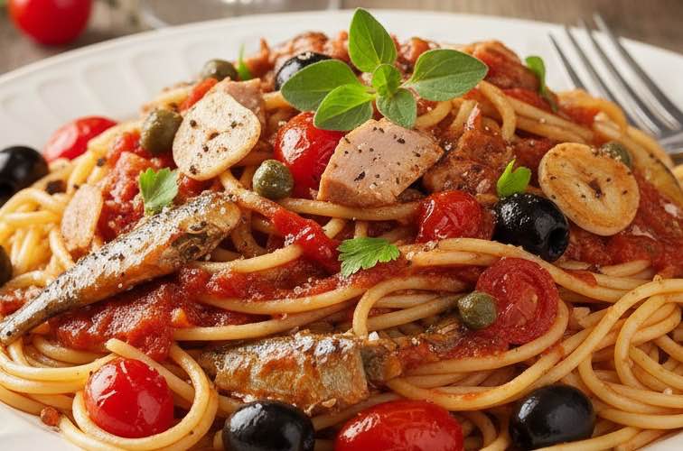 Spaghetti alla Pantesca ein Gericht von einer kleinen Insel