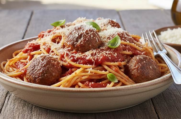 Spaghetti con Polpette ein italienisch-amerikanischer Klassiker