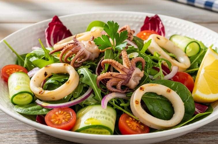 Tintenfischsalat mediterraner Genuss