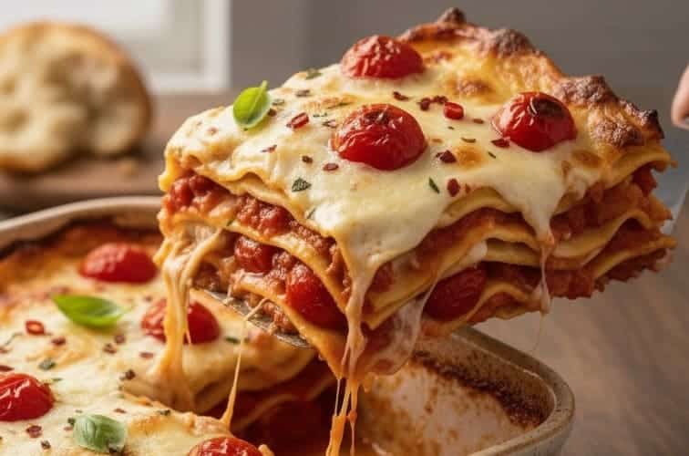 Tomatensoße aus dem Backofen nach Tim Mälzer in einer Lasagne