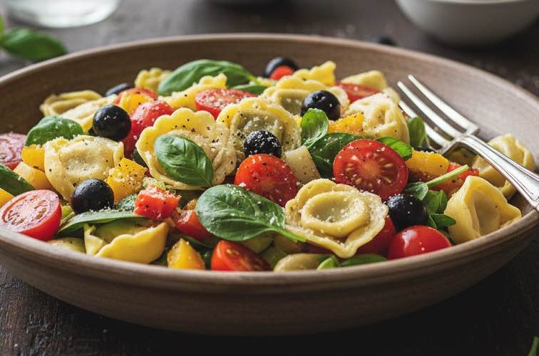 Veganer Tortellinisalat vegane Variante eines Klassikers