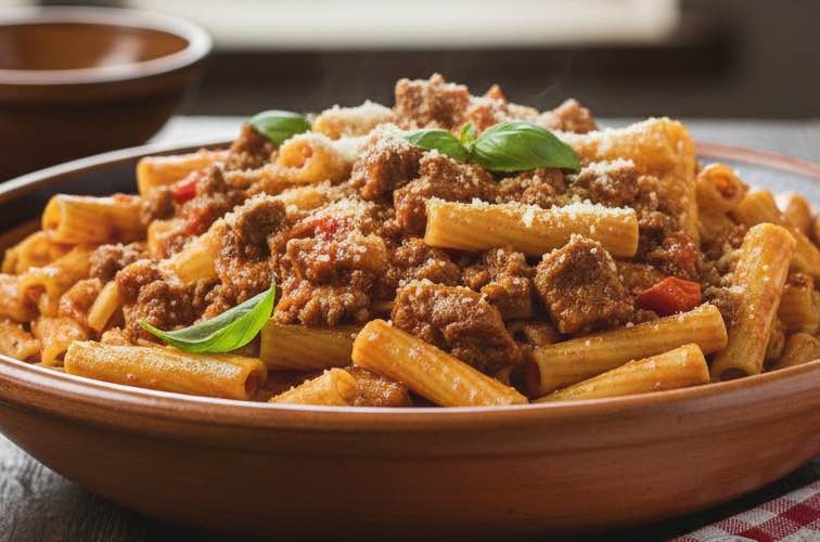 Ziti al Ragù ein Gericht aus Mittelitalien