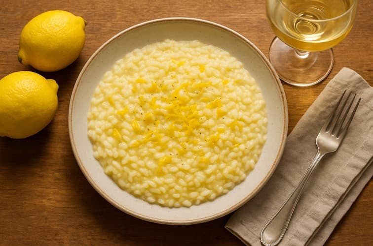 Zitronenrisotto-klassisch-am-Teller-Risotto-al-Limone-tradizionale
