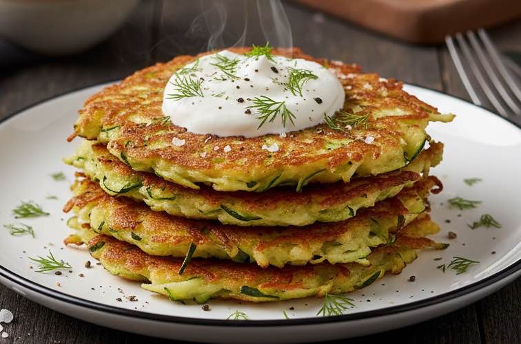 Zucchini Rösti eine beliebte Vorspeise