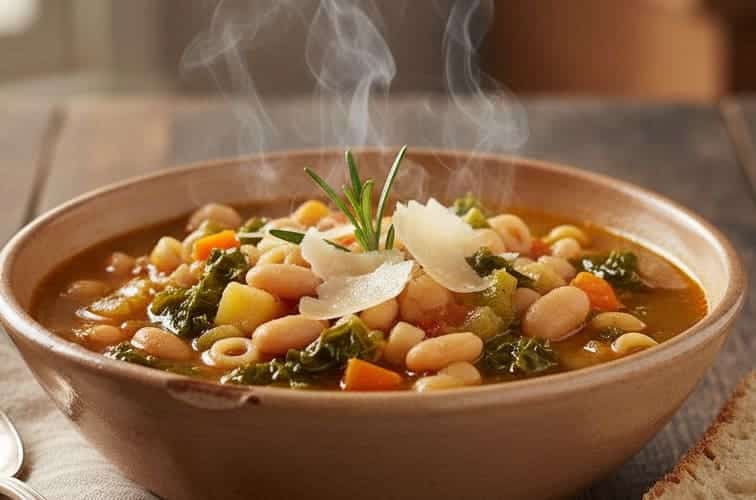 Zuppa alla contadina eine dampfende Gemüsesuppe